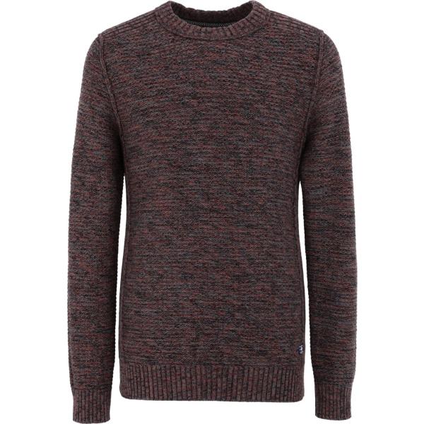 Pull manches longues col rond rouge foncé homme