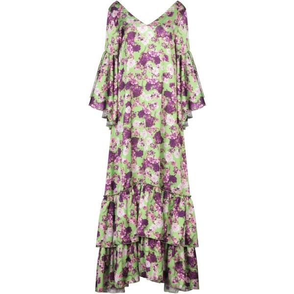 robes longues Giovanna Nicolai vert à fleurs