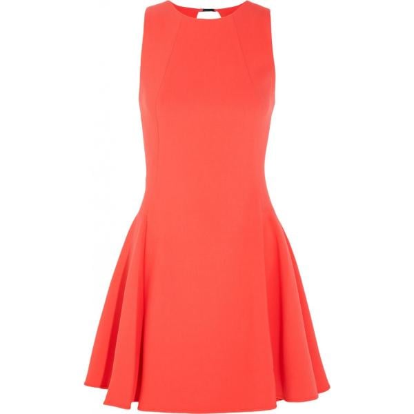 robes courtes Halston orange teinte unie