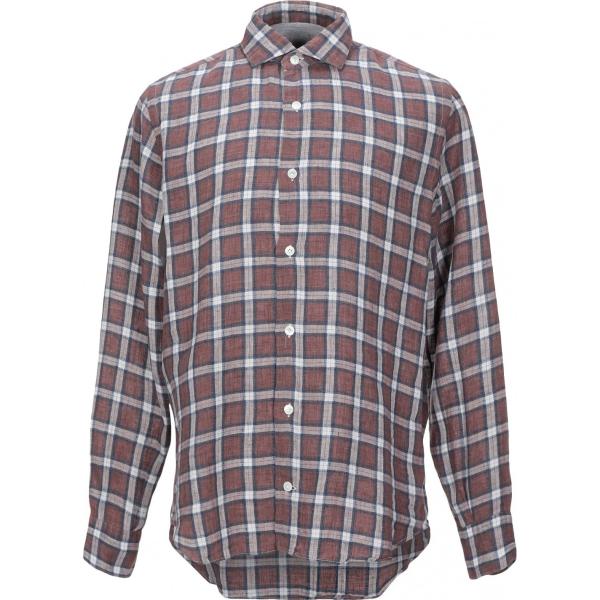 Chemises Eleventy marron à carreaux