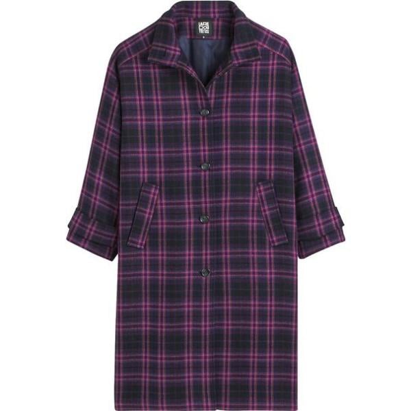 abrigos La Redoute Collections violeta de cuadros