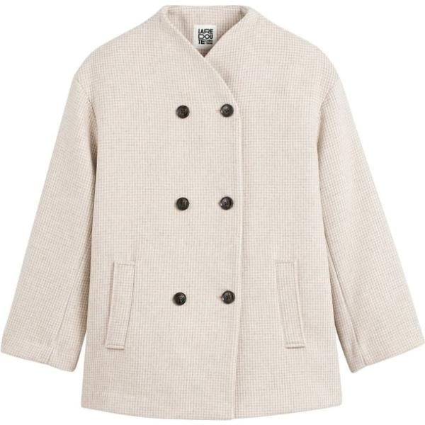 abrigos La Redoute Collections blanco de cuadros