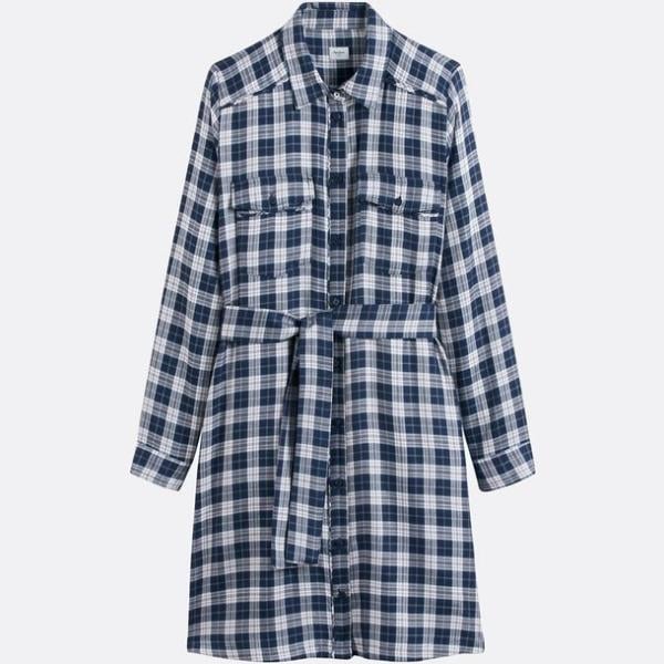 vestidos camiseros Pepe Jeans gris de cuadros