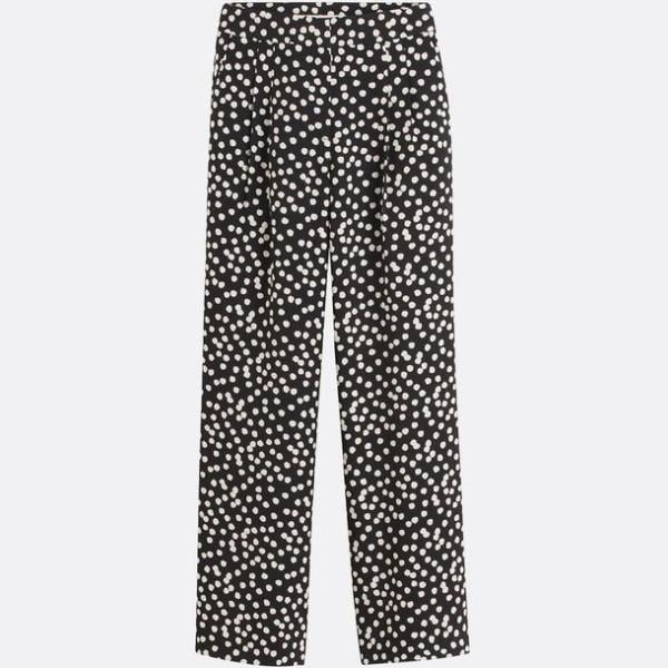 pantalones palazzo La Redoute Collections negro de lunares