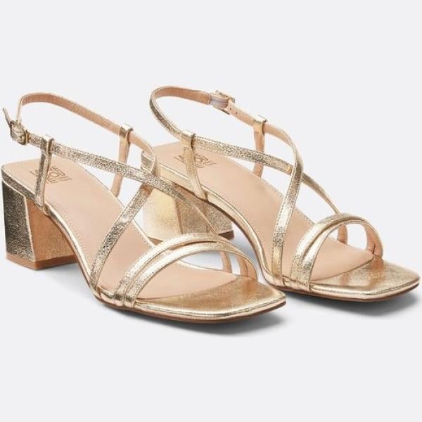 sandalias de tacón La Redoute Collections marrón