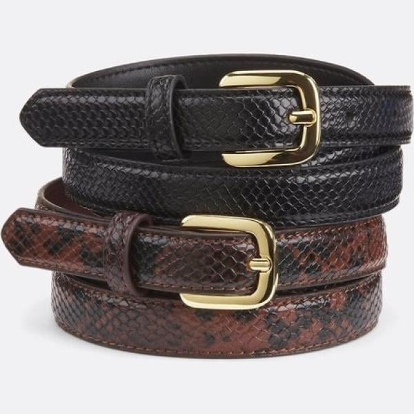 cinturones La Redoute Collections negro serpiente