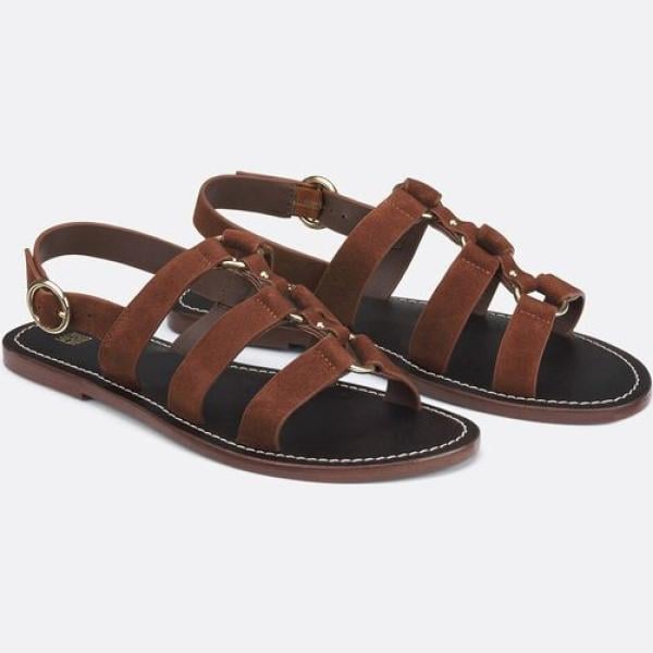 sandalias de piel La Redoute Collections marrón