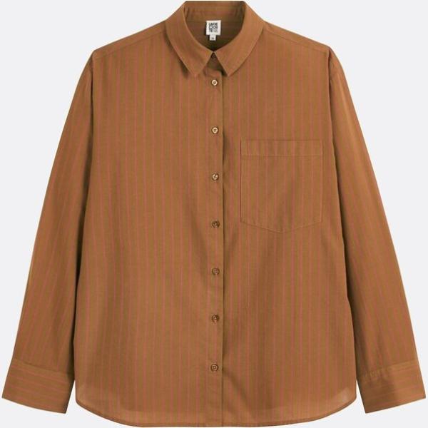 camisas La Redoute Collections marrón de rayas