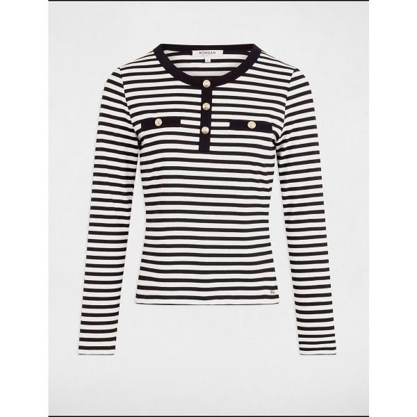 camiseta Morgan blanco de rayas