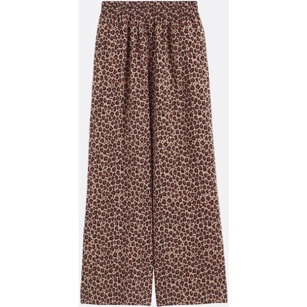 pantalones palazzo La Redoute Collections marrón animalier
