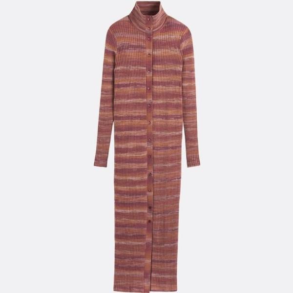 vestidos largos La Redoute Collections marrón de rayas