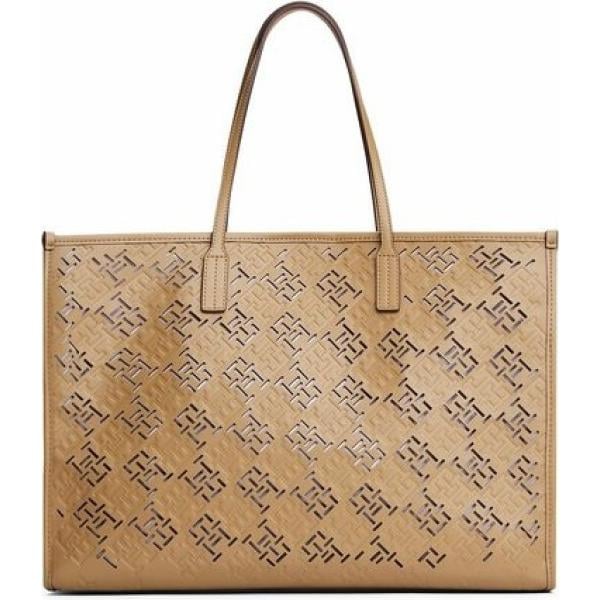 bolso tote Tommy Hilfiger marrón con diseños