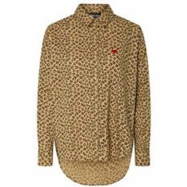 camisas Pieces marrón animalier