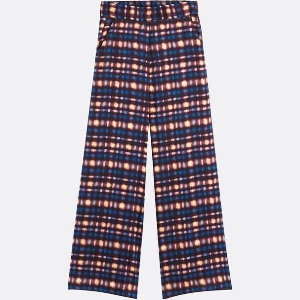 pantalones palazzo Suncoo violeta de cuadros