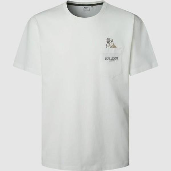 camiseta Pepe Jeans blanco animalier