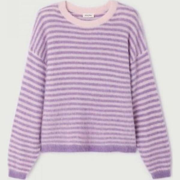 prendas de punto American vintage violeta de rayas