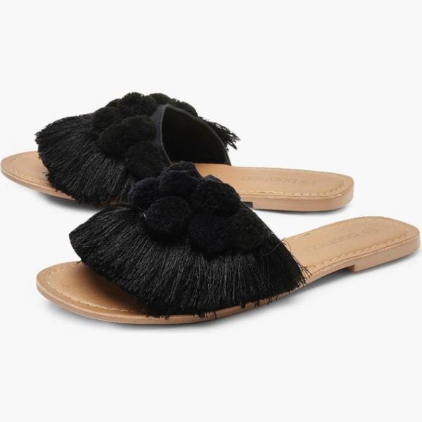sandalias Boohoo negro
