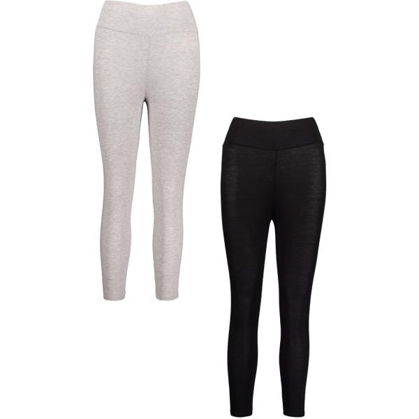 Leggings capri con cintura Boohoo gris
