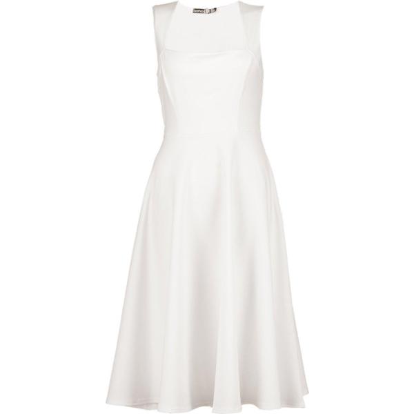 Vestito skater aderente Boohoo blanco