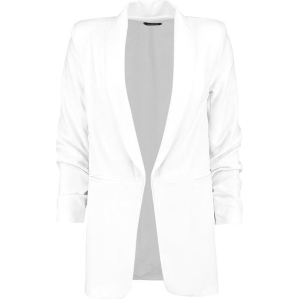 blazer Boohoo blanco con diseños