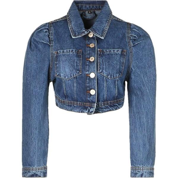 Bomber in denim Boohoo azul