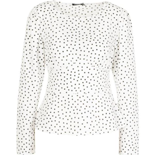 Blusa Boohoo blanco de lunares