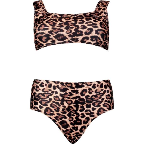 bikini Boohoo amarillo animalier