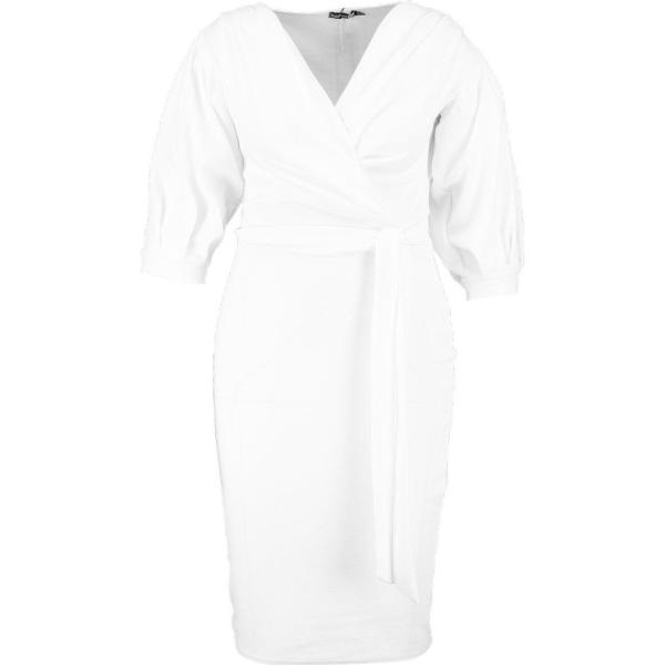 vestidos midi/longuettes Boohoo blanco