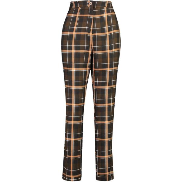 Pantalone a quadri marrone Boohoo marrón de cuadros