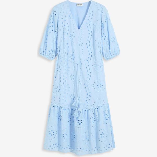 robes mi-longues/au genou bonprix bleu