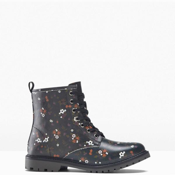 bottines bonprix gris à fleurs