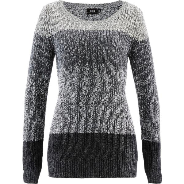pulls bonprix gris à rayures