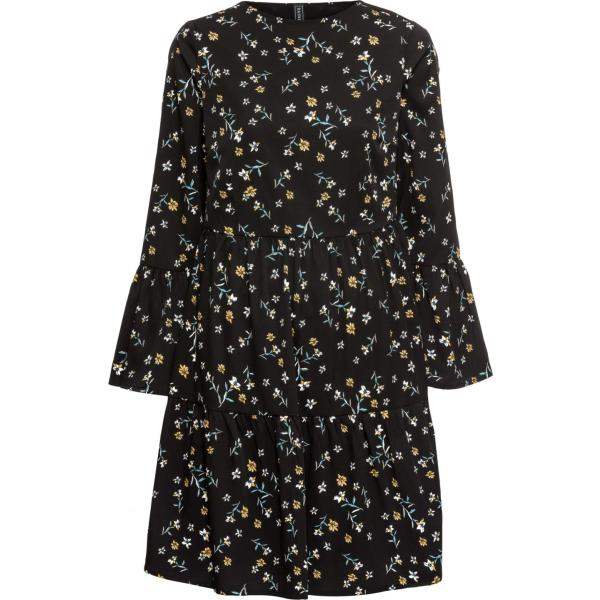 robes longues bonprix noir à fleurs