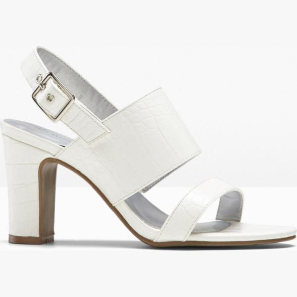 sandales à talon bonprix blanc