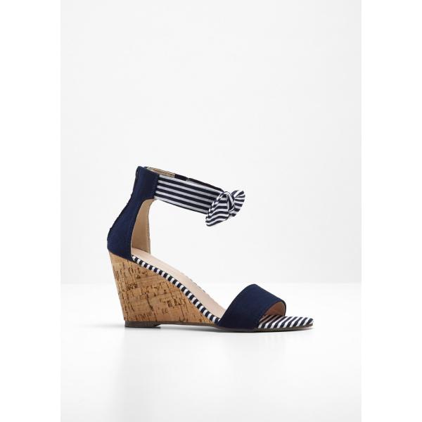 chaussures à semelle compensée bonprix bleu