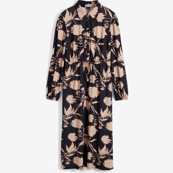 robes mi-longues/au genou bonprix noir imprimé