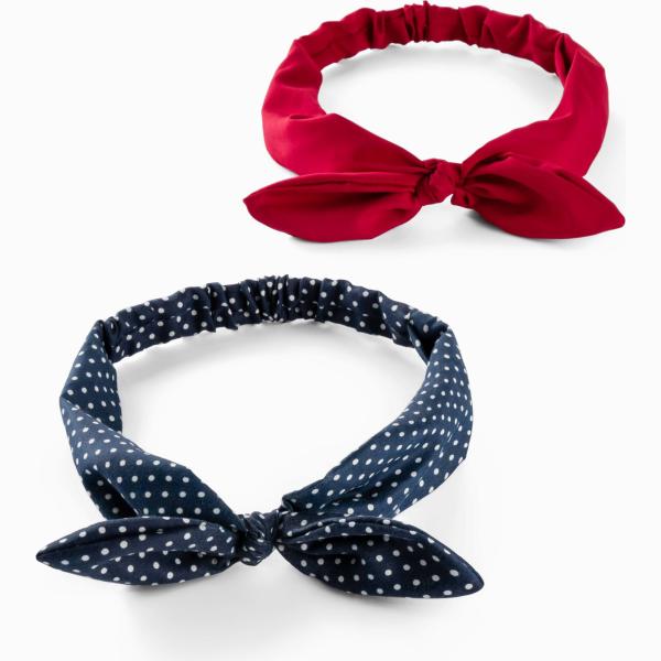 serre-têtes bonprix bleu à pois
