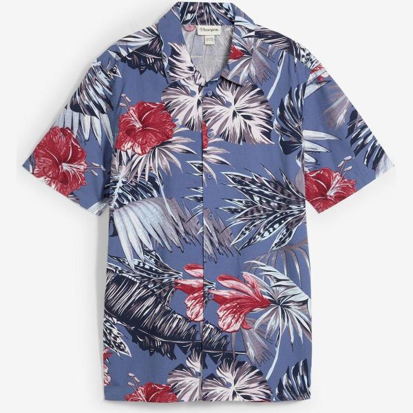 Chemise à manches courtes homme blanc neige imprimé à manches courtes laiton bonprix