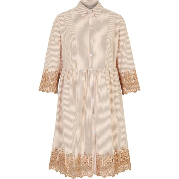 robes chemisier bonprix marron à rayures