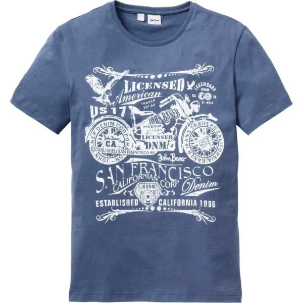 t-shirts bonprix bleu imprimé