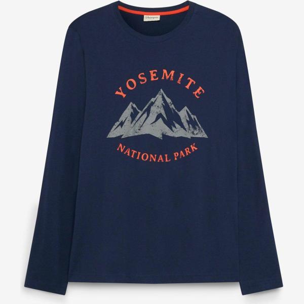 T-shirt homme blanc neige imprimé à manches longues laiton bonprix