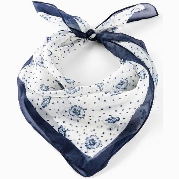 foulards bonprix bleu à fleurs
