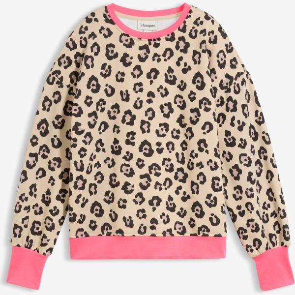 Sweat femme blanc neige imprimé bonprix