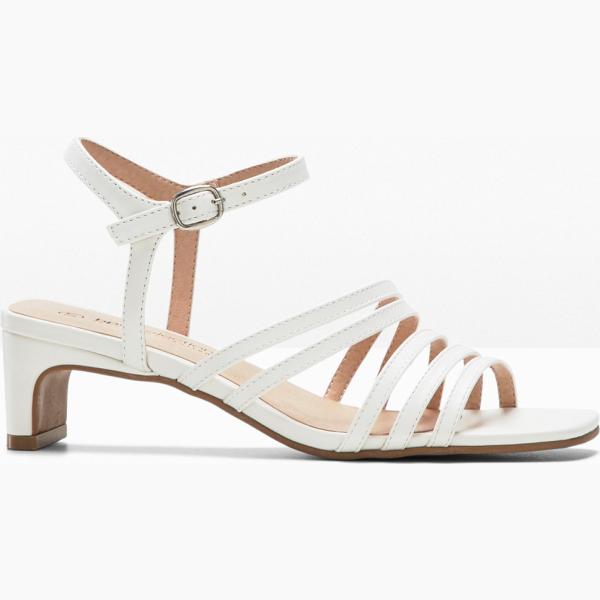 sandales à talon bonprix blanc