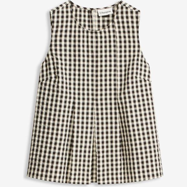 hauts bonprix blanc à carreaux