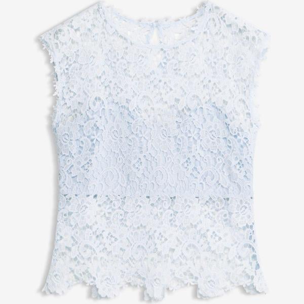 Haut femme violet clair à fleurs avec dentelle bonprix