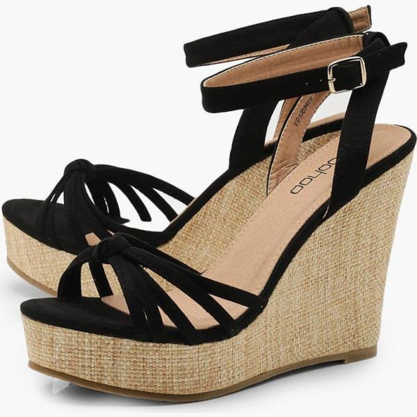 chaussures à semelle compensée Boohoo noir