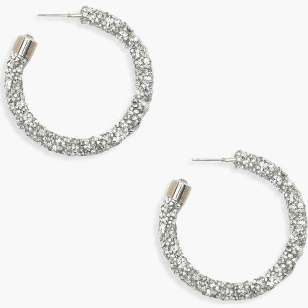 boucles doreilles Boohoo gris