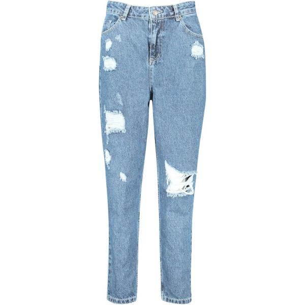 jeans mom Boohoo bleu