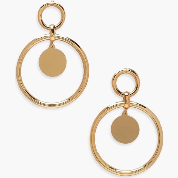 boucles doreilles Boohoo jaune